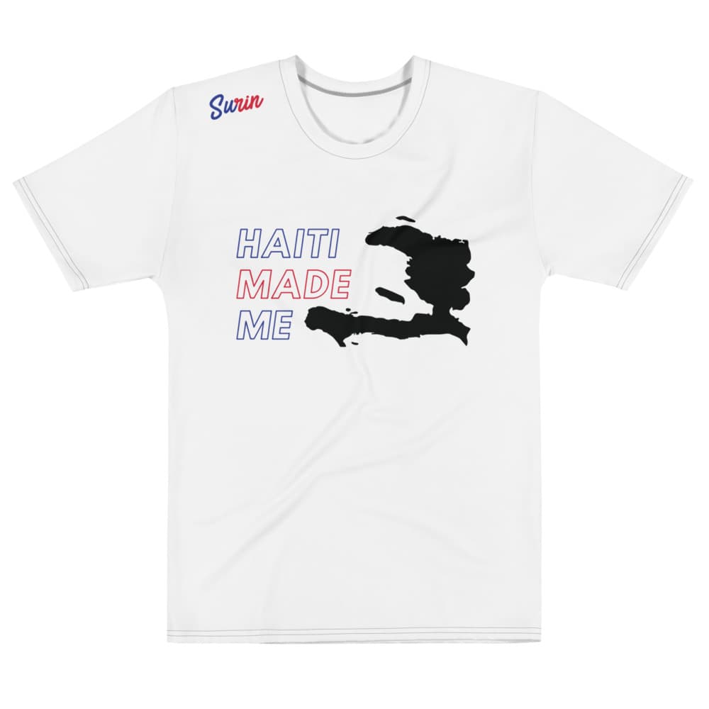 Haiti Made Me Men's T-shirt (Red White Blue)